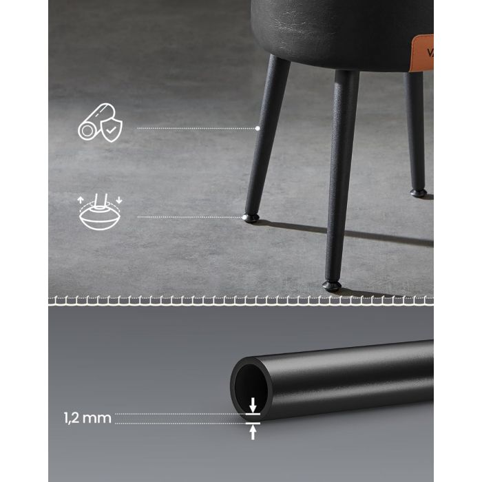 VASAGLE EKHO okrogli shranjevalni tabure z oblazinjenim sediščem