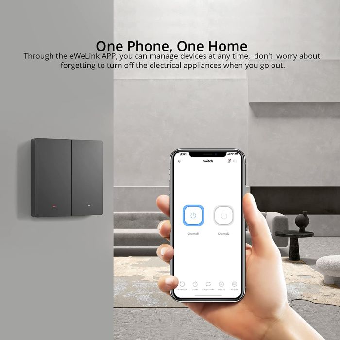 SONOFF pametno stensko stikalo Wi-Fi M5-2C-86, dvojno