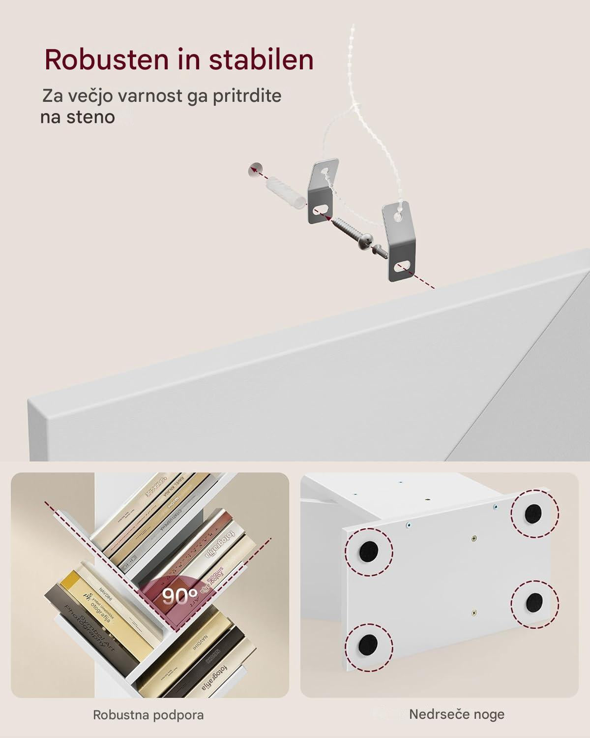 VASAGLE knjižna omara v obliki drevesa bela