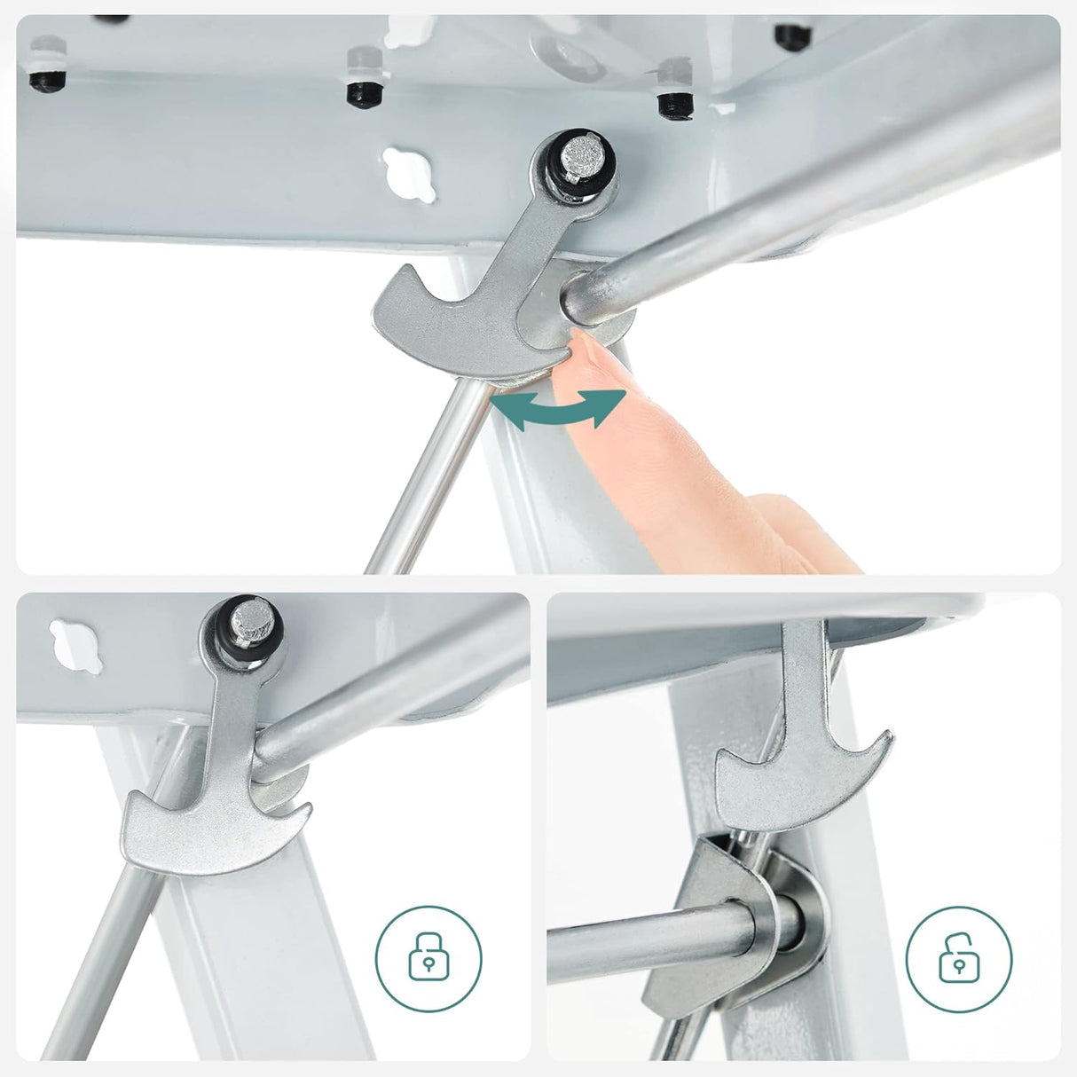 SONGMICS dvojna stopnična lestev GSL12WT