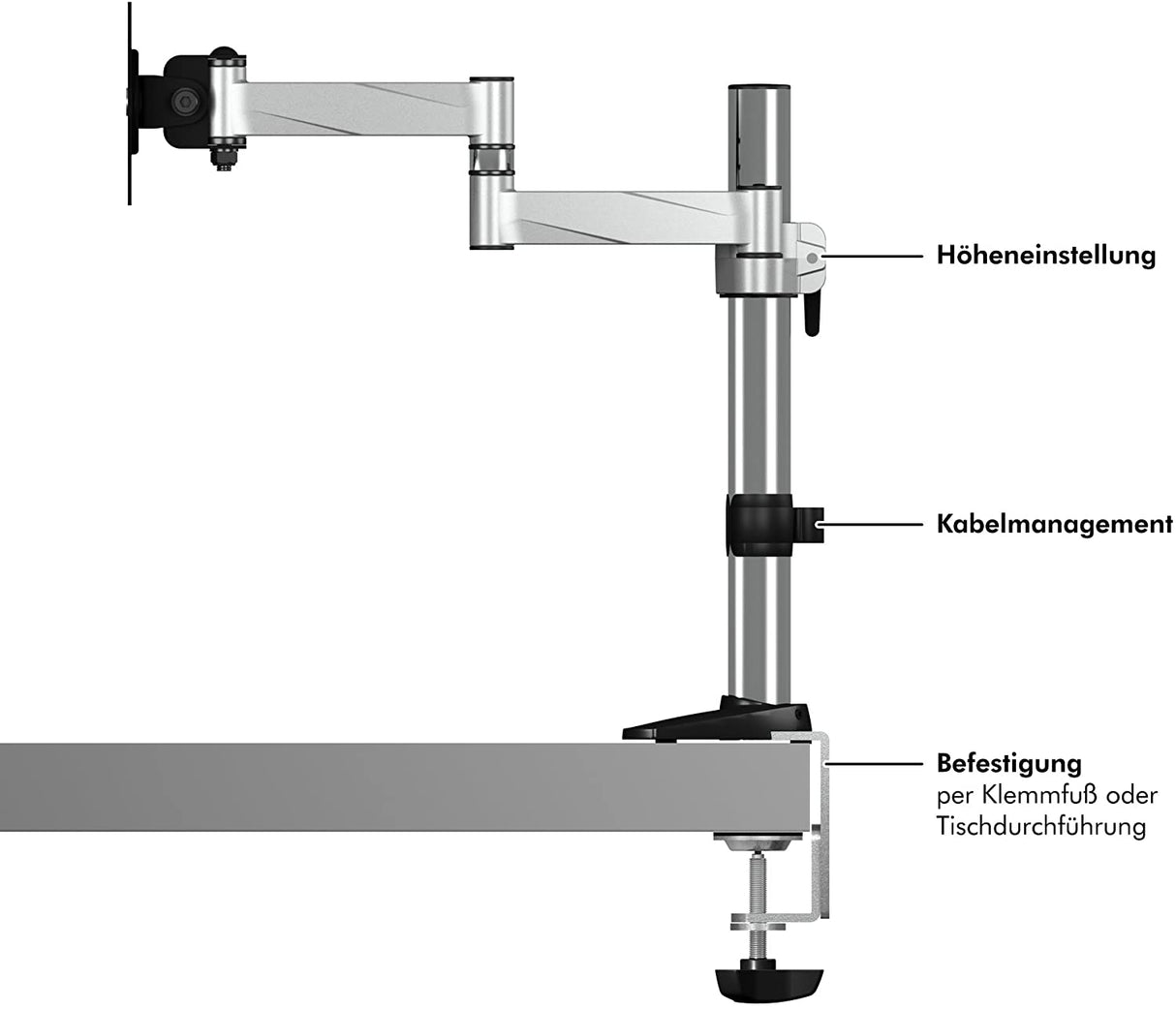 IcyBox enojni namizni nosilec za monitor do diagonale 27''