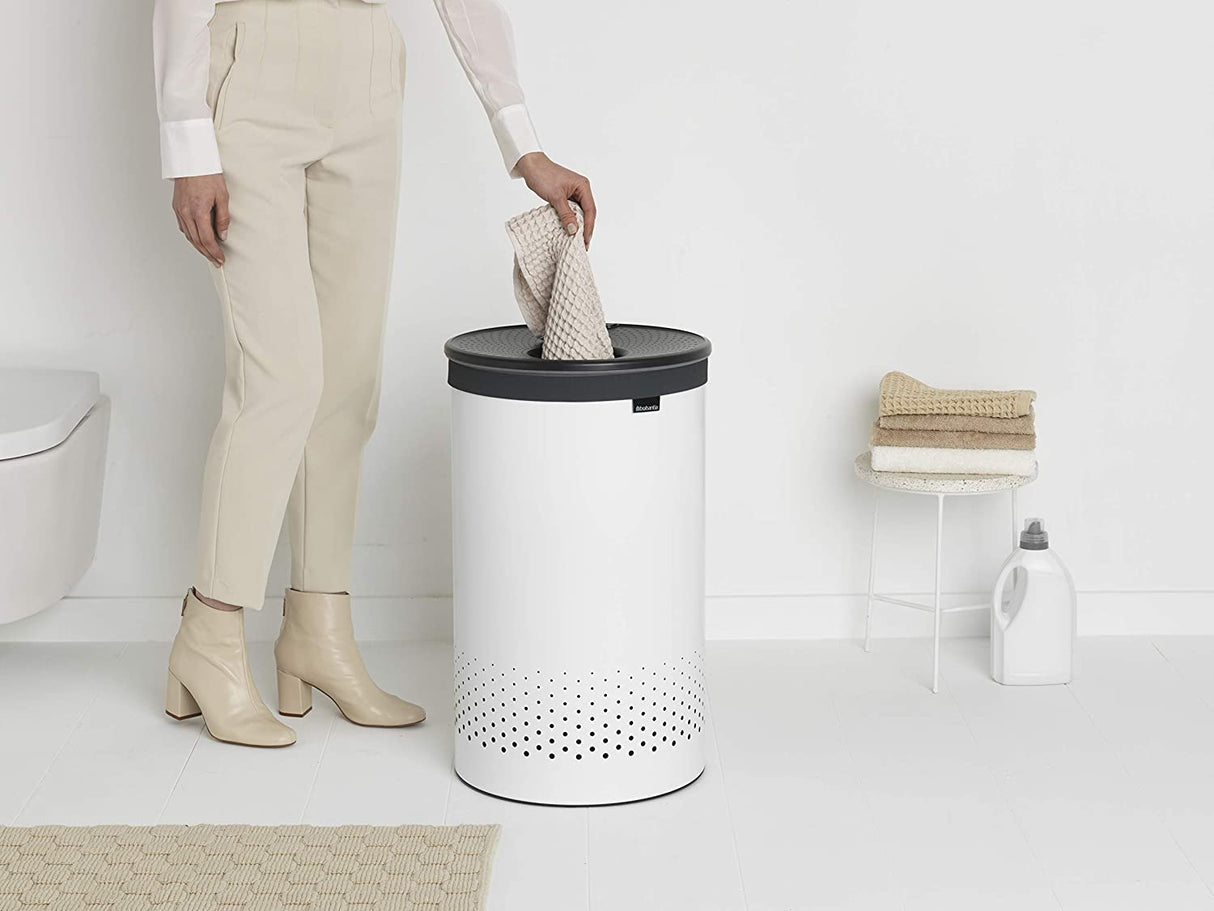 Brabantia koš za perilo 60L okrogel, bel