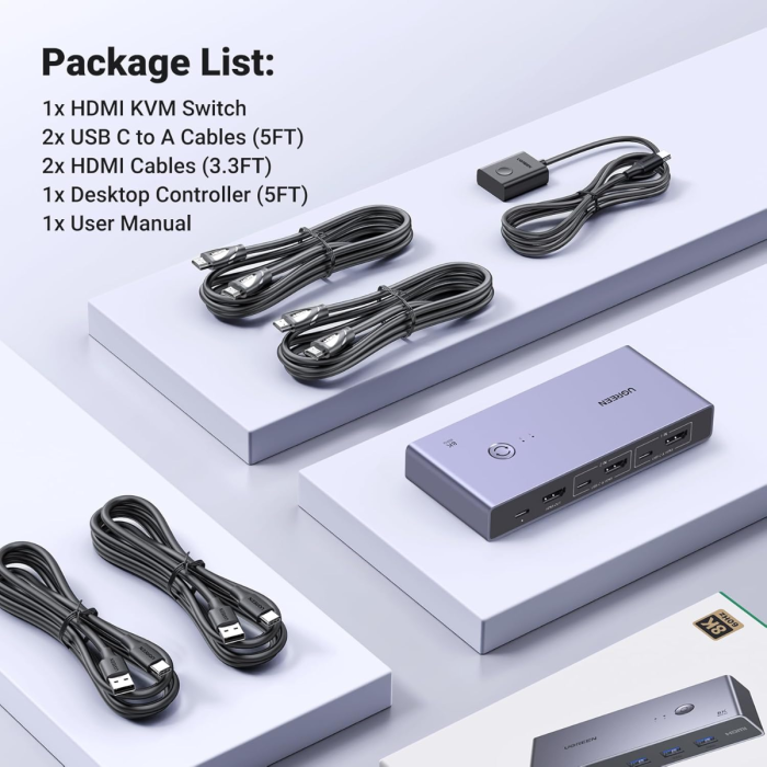 Ugreen USB 3.0 KVM stikalo za upravljanje 2 računalnikov