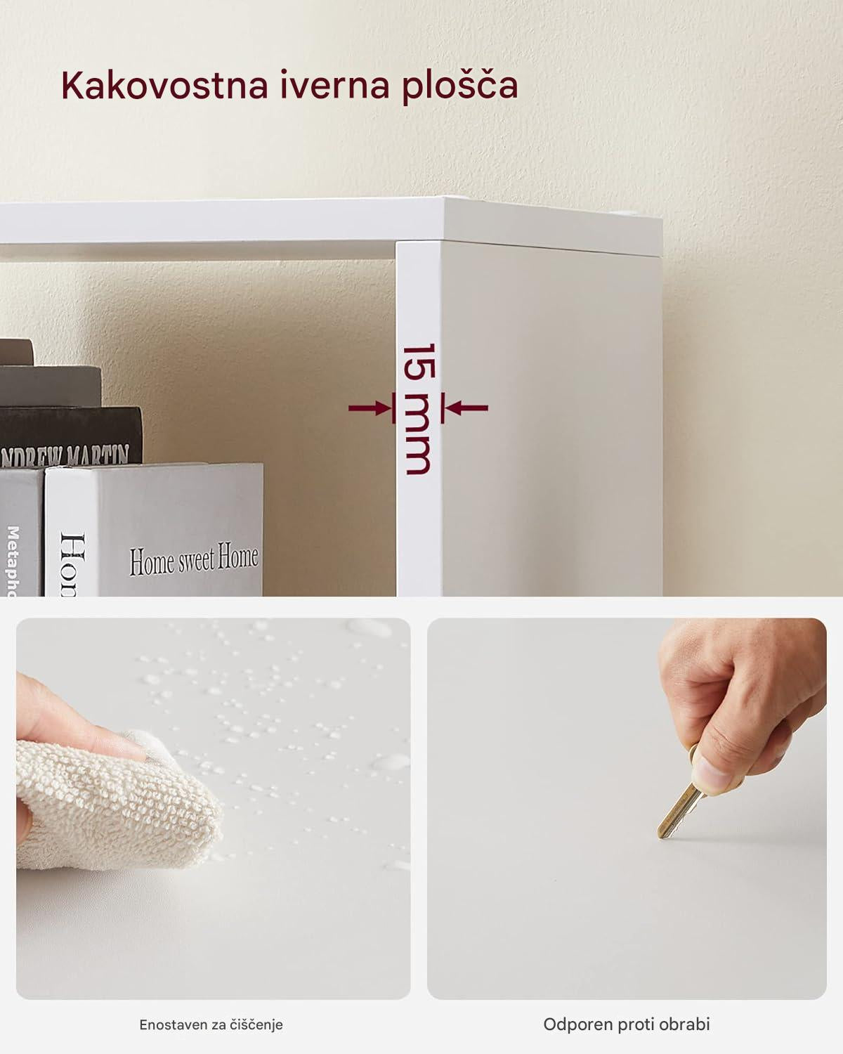 VASAGLE omara ali regal s 10 odprtimi predali, bela