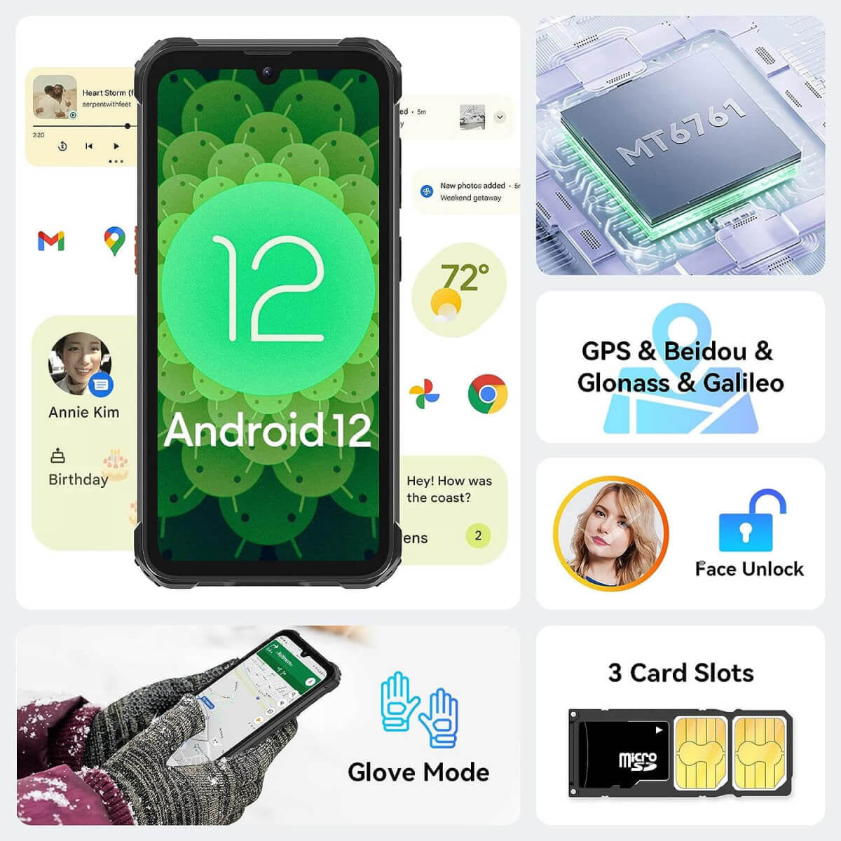 Blackview pametni robustni telefon BV5300 4/32GB, zelen