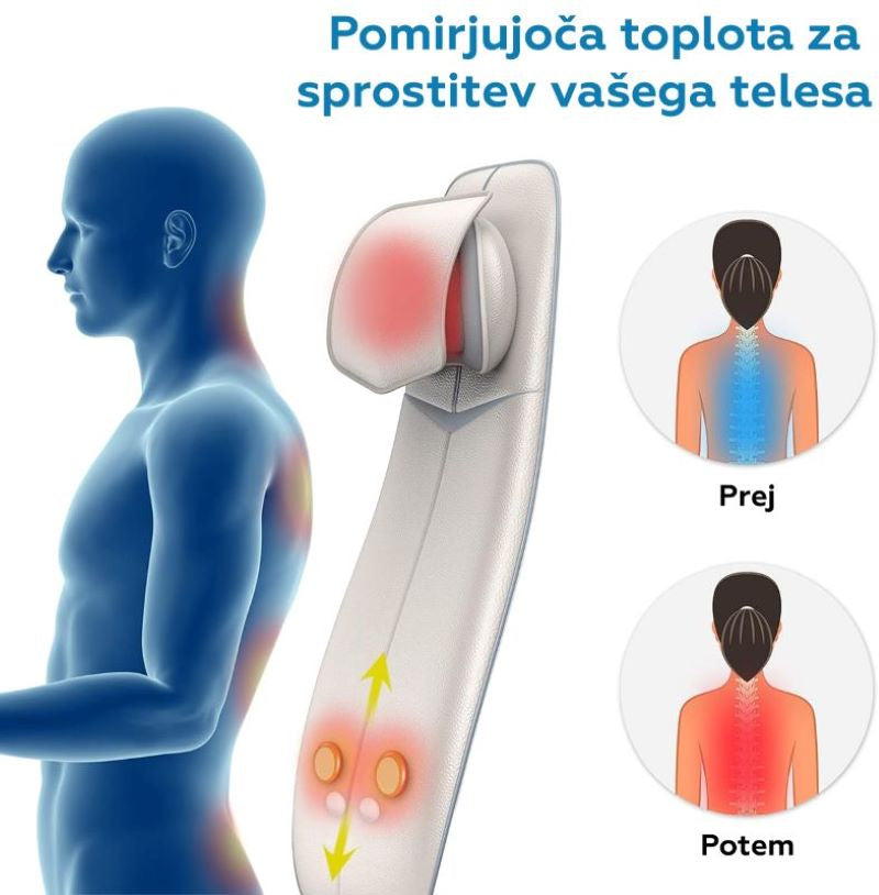 RENPHO Ergonomska masažna blazina za hrbet, vrat in glavo črna