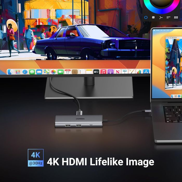 Ugreen 7v1 USB-C Hub (10Gbps USB 3.2, 4K@30Hz HDMI)