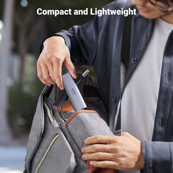 Ugreen 6v1 USB-C HUB 4K HDMI+čitalec kartic+2xUSB+PD 100W