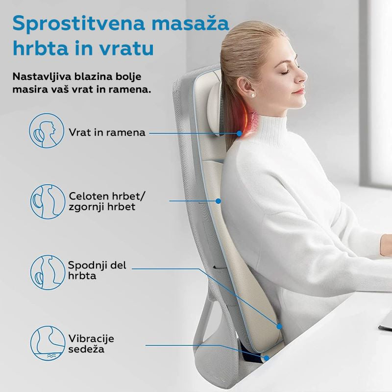 RENPHO Ergonomska masažna blazina za hrbet, vrat in glavo bež