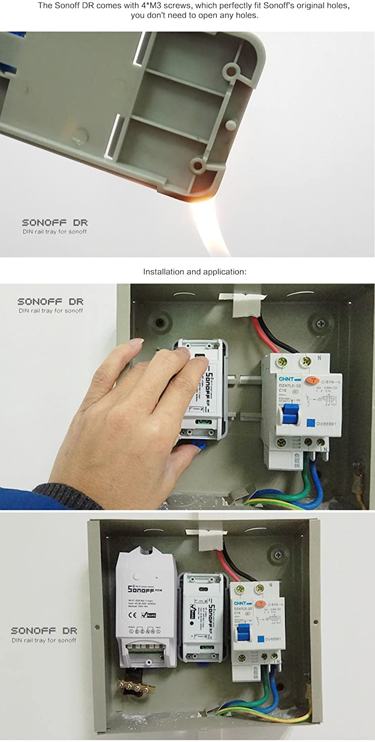 SONOFF DR DIN stenski nosilec za pametno stikalo