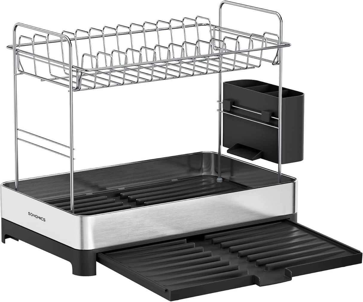 SONGMICS 2-Nivojsko stojalo za sušenje posode črno