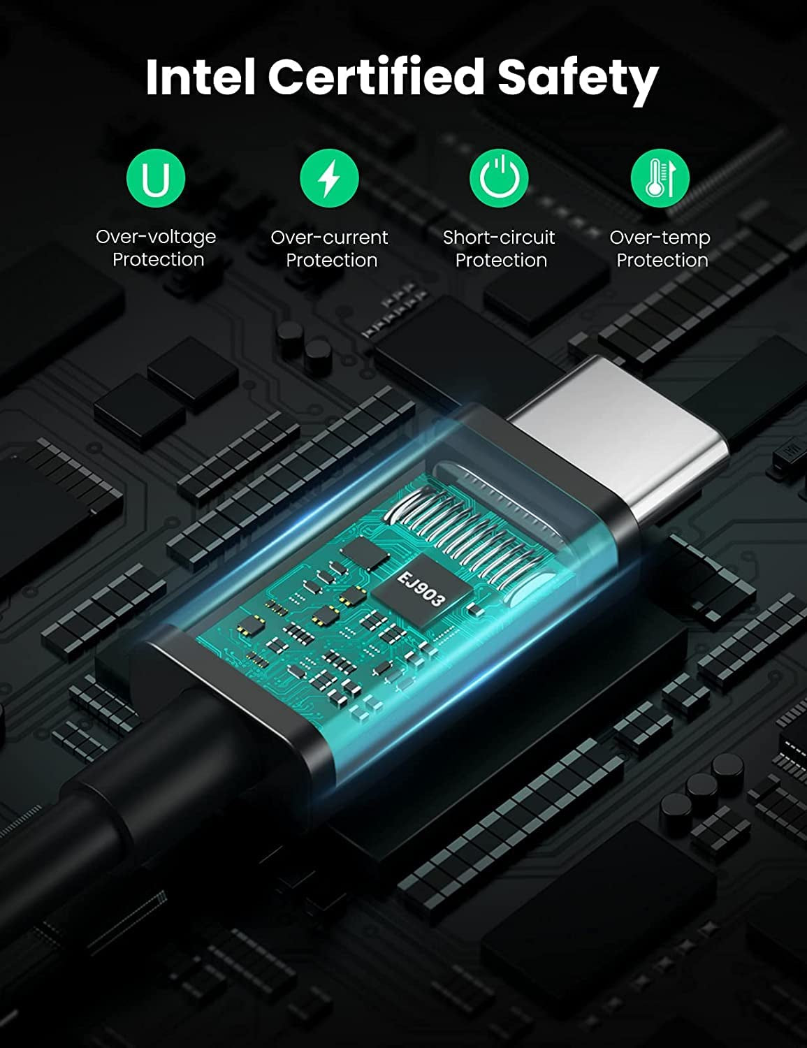 UGREEN 100W Thunderbolt 4 USB-C 8K kabel 0,8M