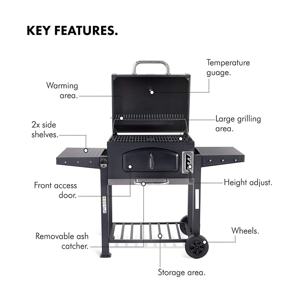 VonHaus prenosni žar na oglje/ Smoker American Style