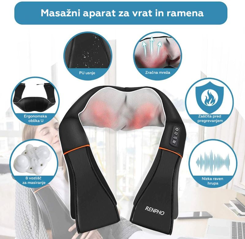 RENPHO U-Neck 1 Shiatsu masažni aparat za vrat in ramena