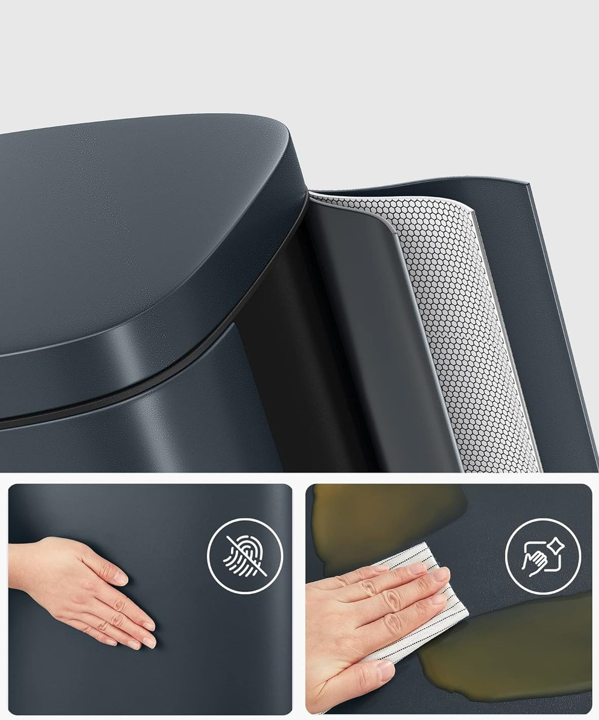 SONGMICS Kuhinjski koš za smeti, 30 litrov siv