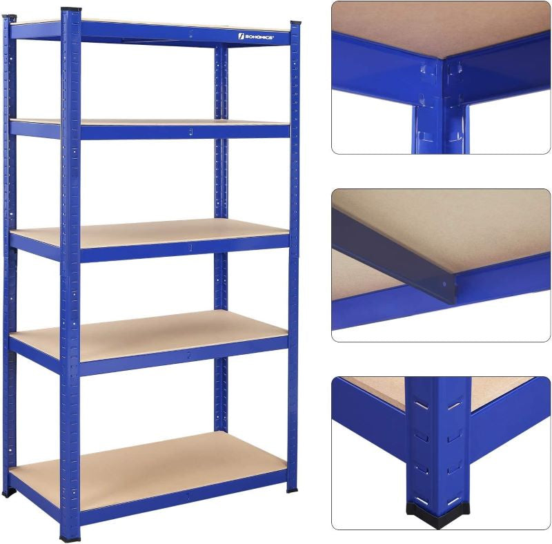 SONGMICS Regal 90 x 180 x 40 cm rjavo-moder,GLR40Q