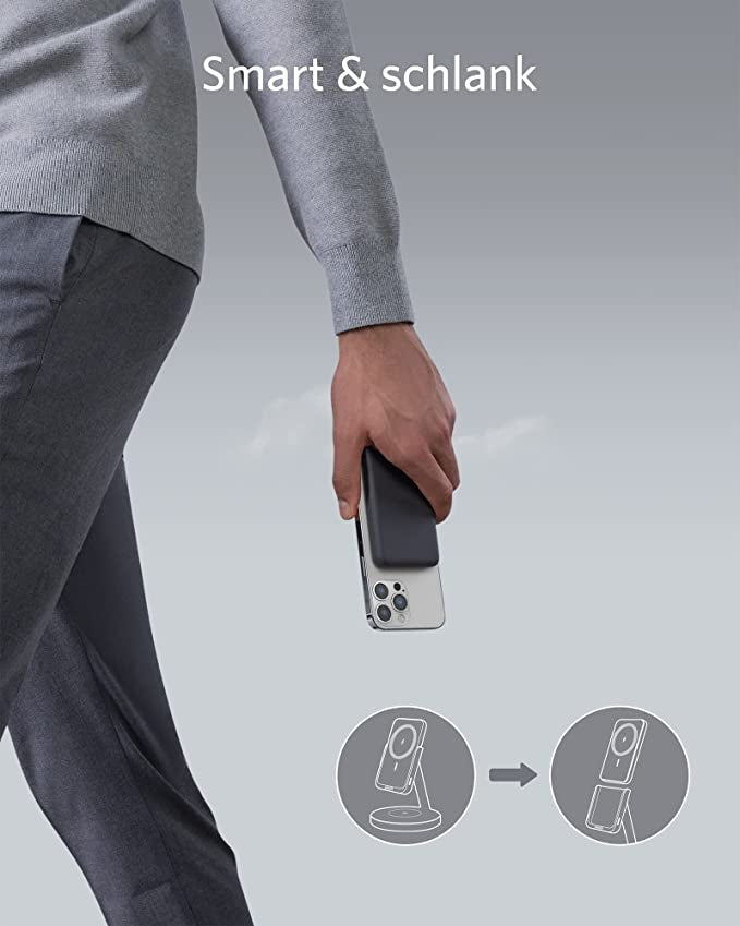 Anker MagGo 633 Magnetni brezžični polnilec in powerbank črn