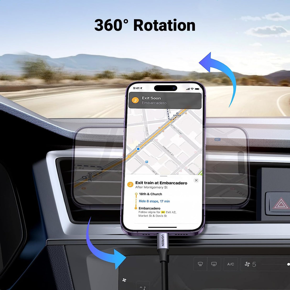 Ugreen MagSafe Air Vent Komplet držala za telefon v avtomobilu