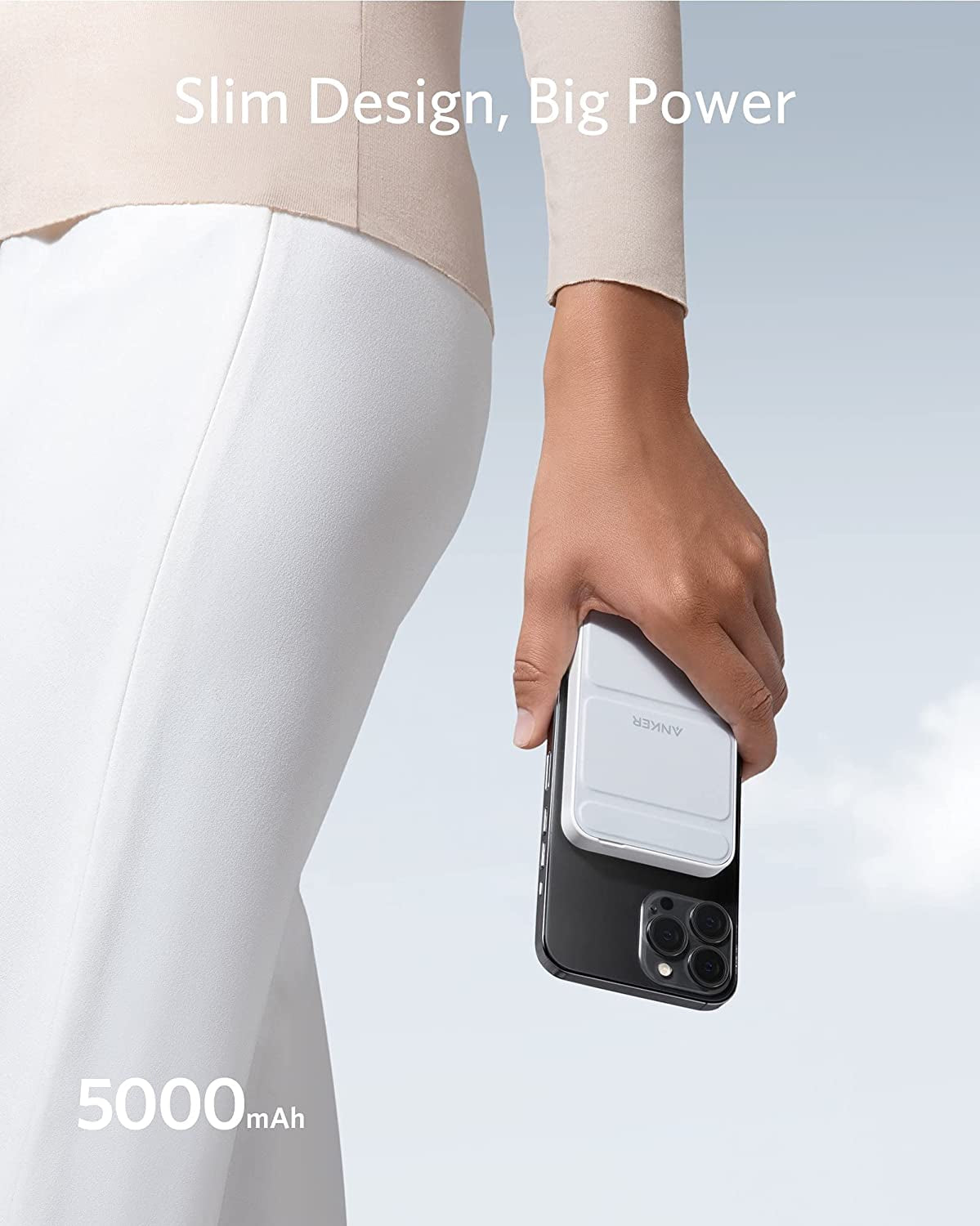 Anker MagGo 5000mAh bel magnetni brezžični powerbank