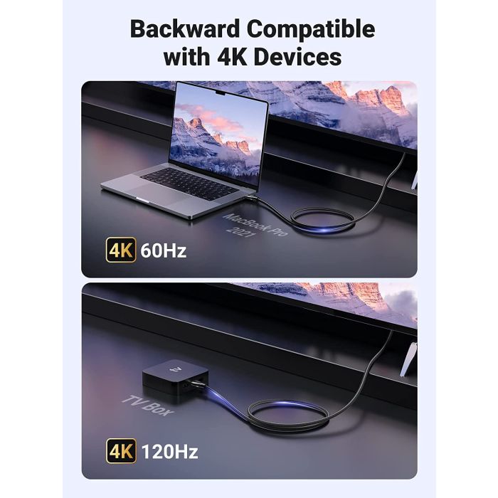 Ugreen 8K HDMI kabel 2.1 8K@60Hz 4K@120Hz, 2M - polybag