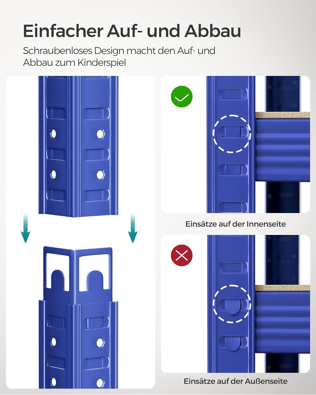 SONGMICS Regal 200 x 100 x 50 cm rjavo-moder,GLR050Q01