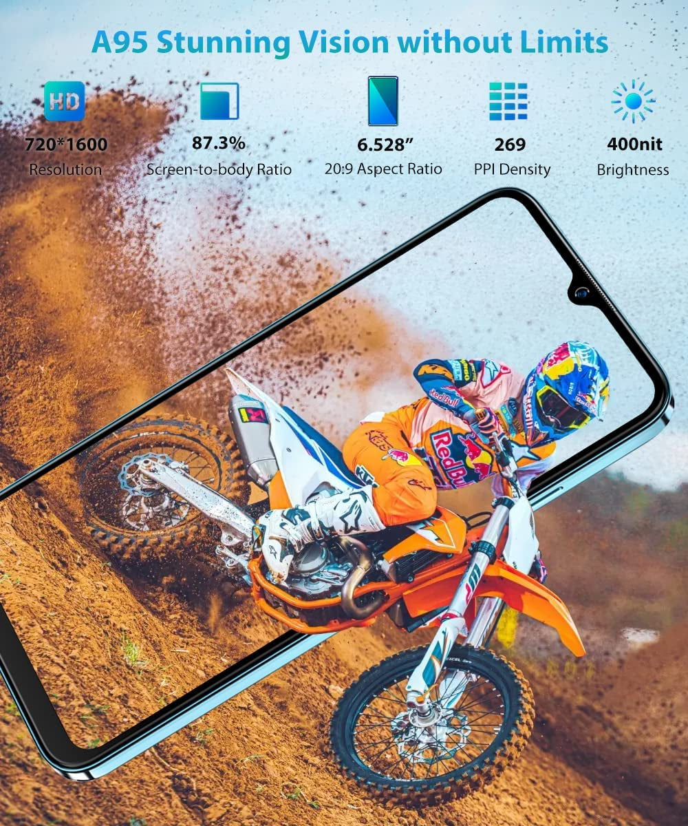 Blackview A95 4G pametni mobilni telefon, 8GB/128GB, moder