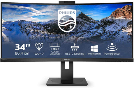 Philips 346P1CRH 34" UltraWide ukrivljen monitor z USB-C "docking" postajo za prenosnik