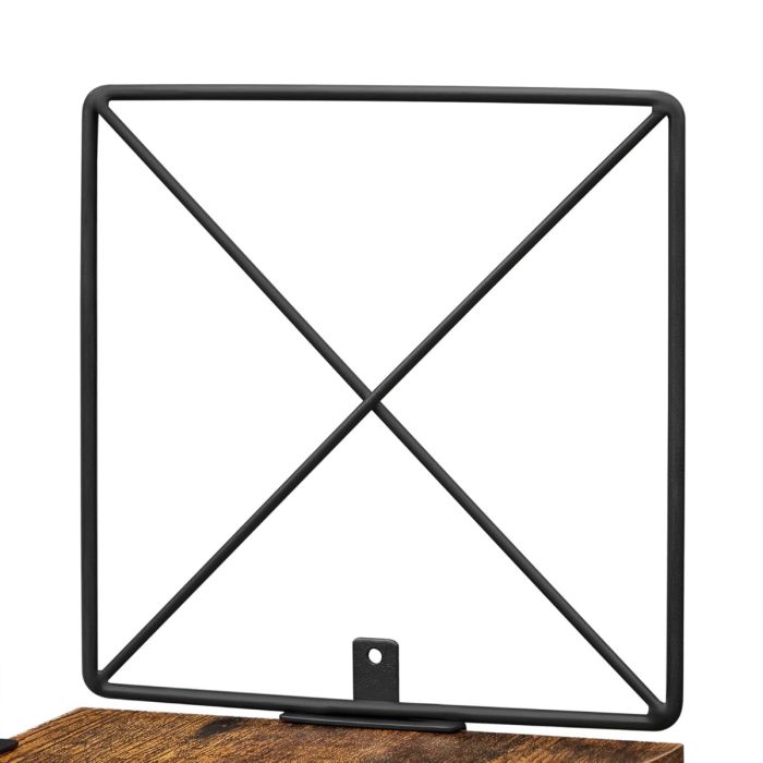 VASAGLE stenski kotni regal, 5-nivojski, rustikalno rjav in črn, 127,5 × 20 × 20 cm, industrijski slog