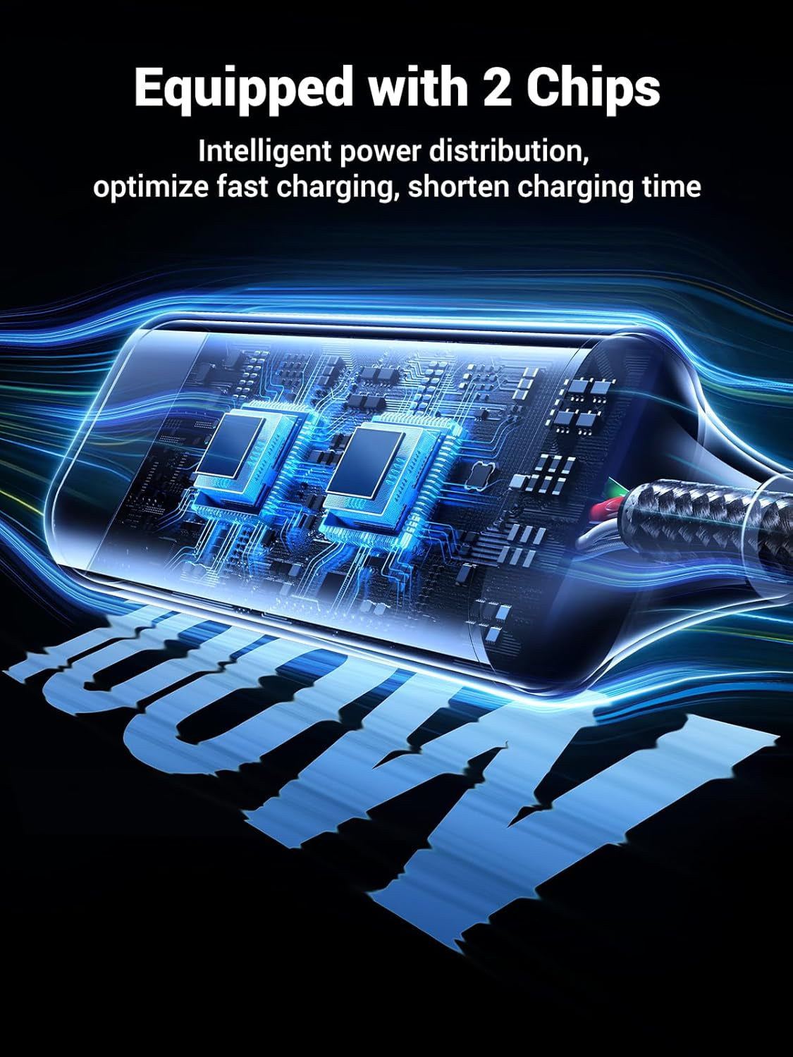 Ugreen 2v1 dvojni USB-C polnilni kabel s 100W