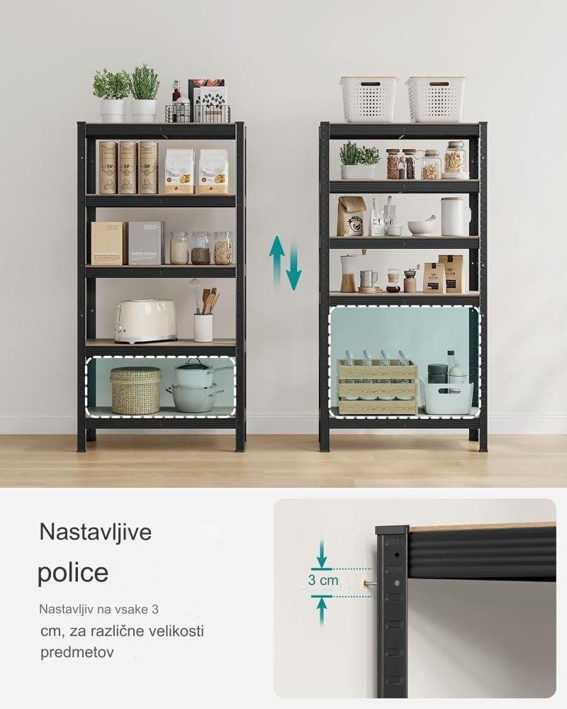 SONGMICS Regal 30 x 75 x 150 cm naravno rjavo,GLR030B11