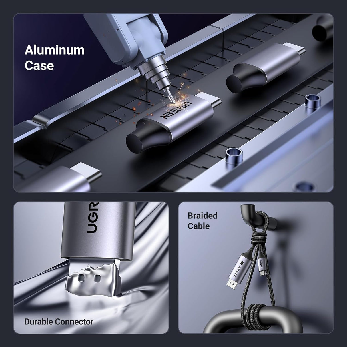 Ugreen kabel USB C v DisplayPort 1.4 8K@60Hz 4K@240Hz, 2M