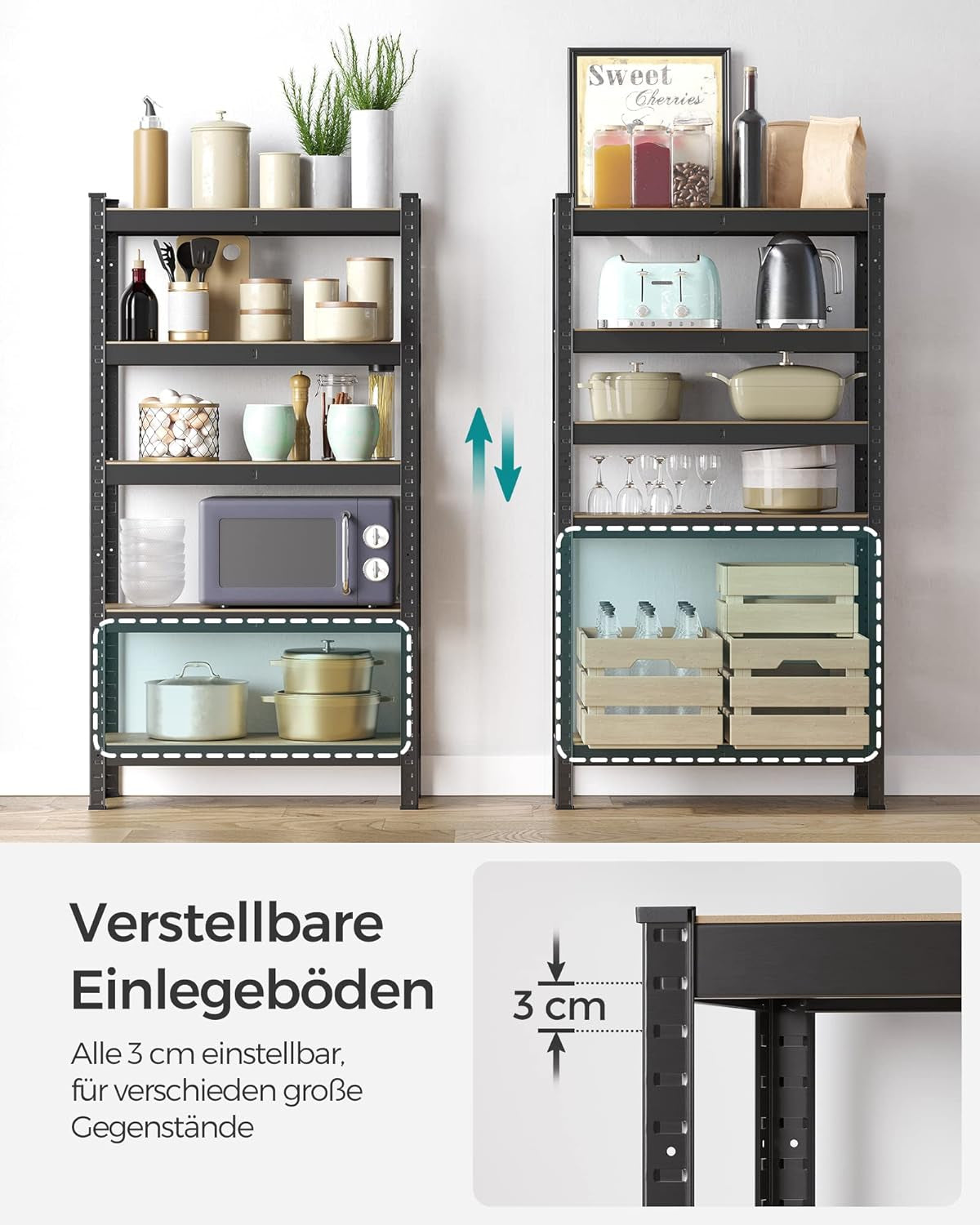 SONGMICS Regal 30 x 75 x 150 cm rjavo-črna,GLR030B21