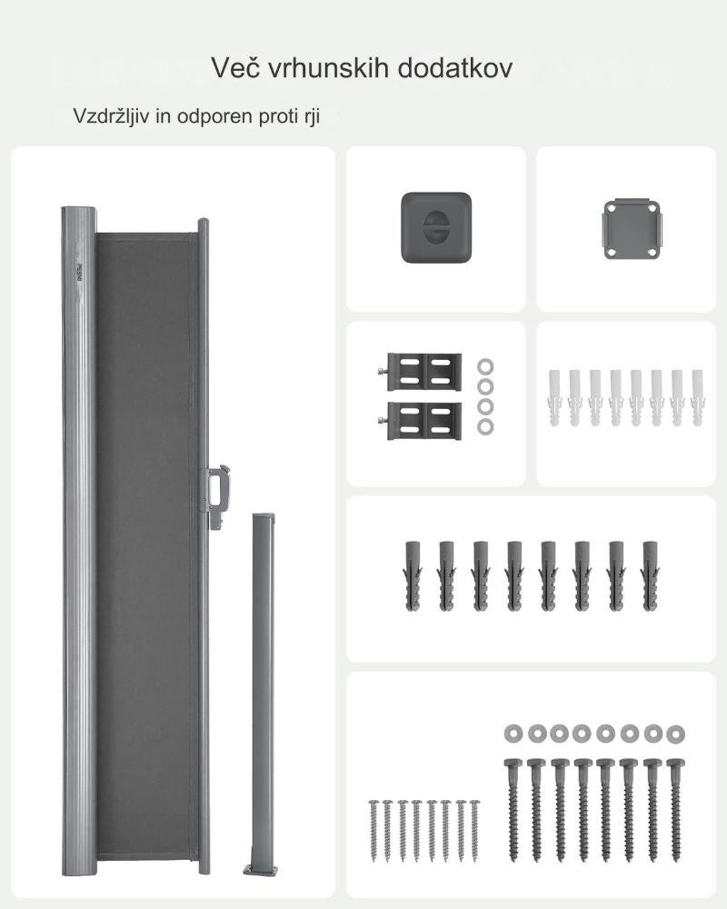 SONGMICS Stranski senčnik 160 x 350 cm antracit, GSA165G02