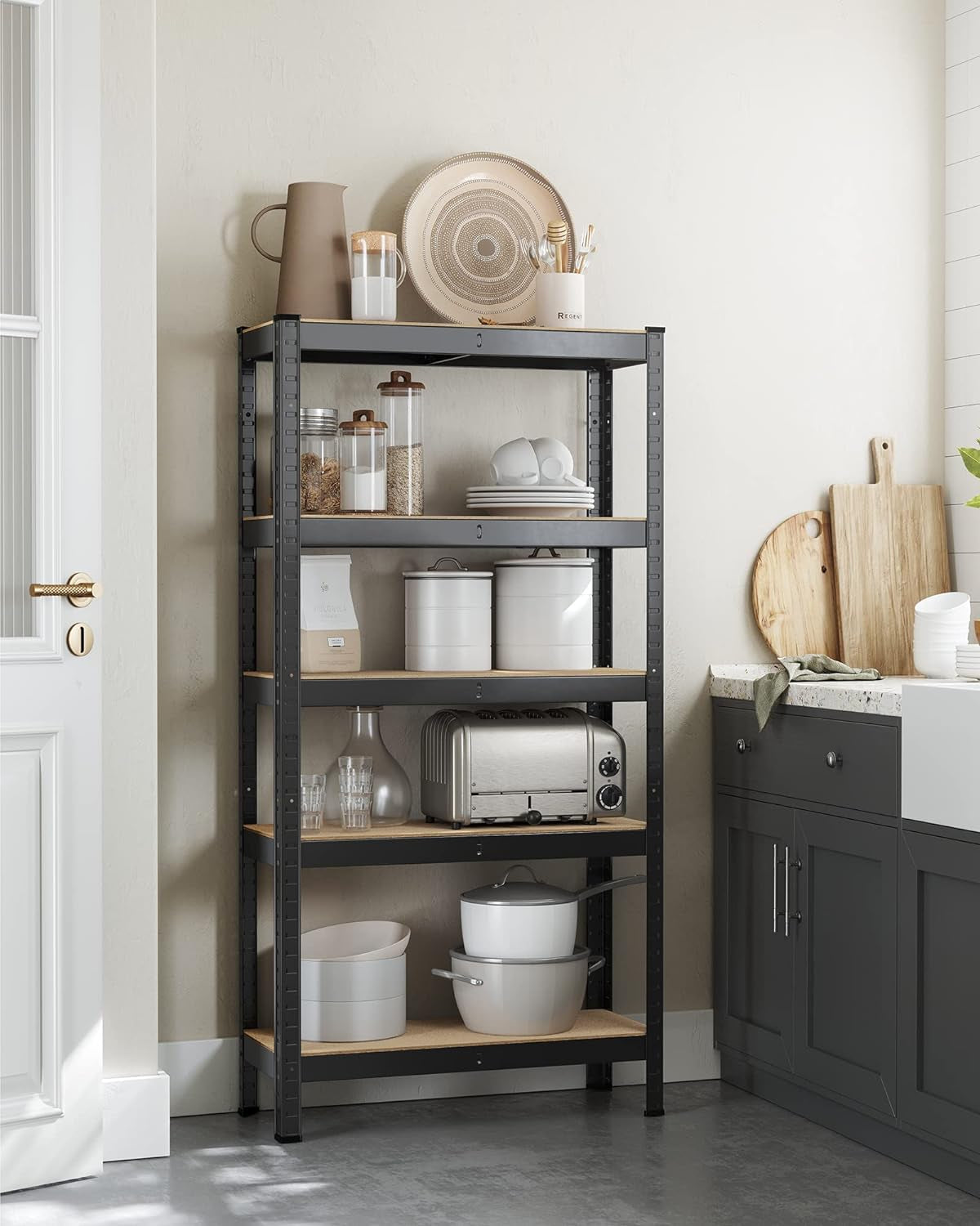 SONGMICS Regal 30 x 75 x 150 cm rjavo-črna,GLR030B21