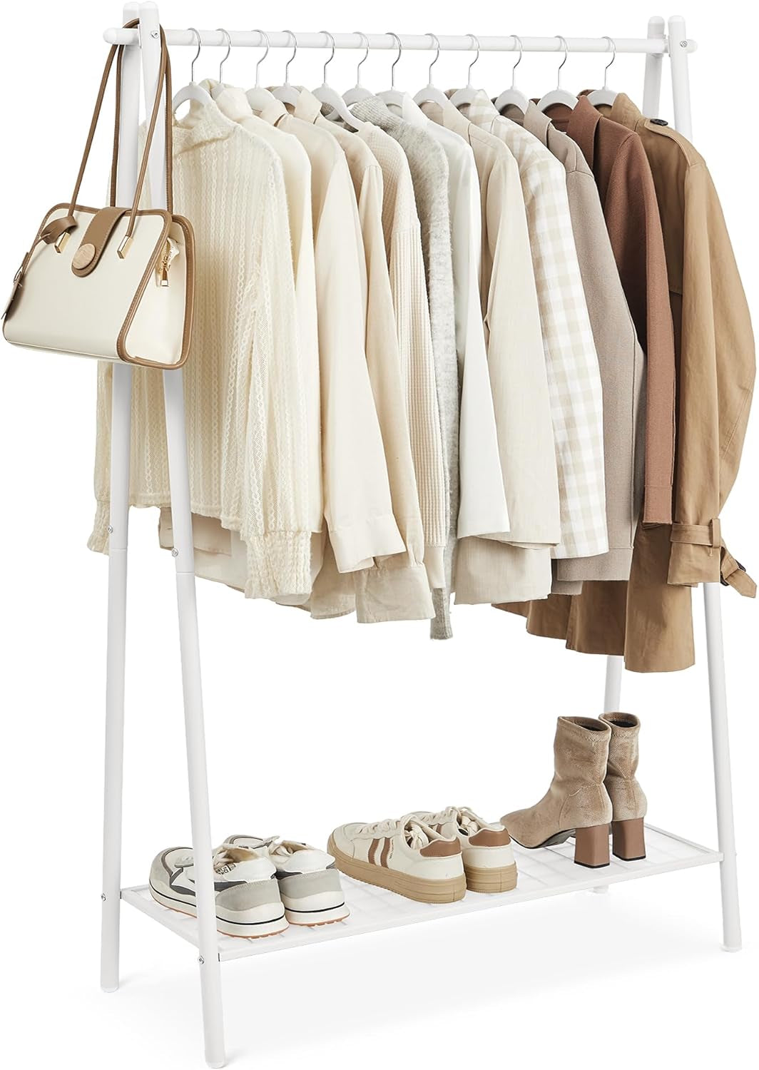 SONGMICS Obešalnik za oblačila, bela