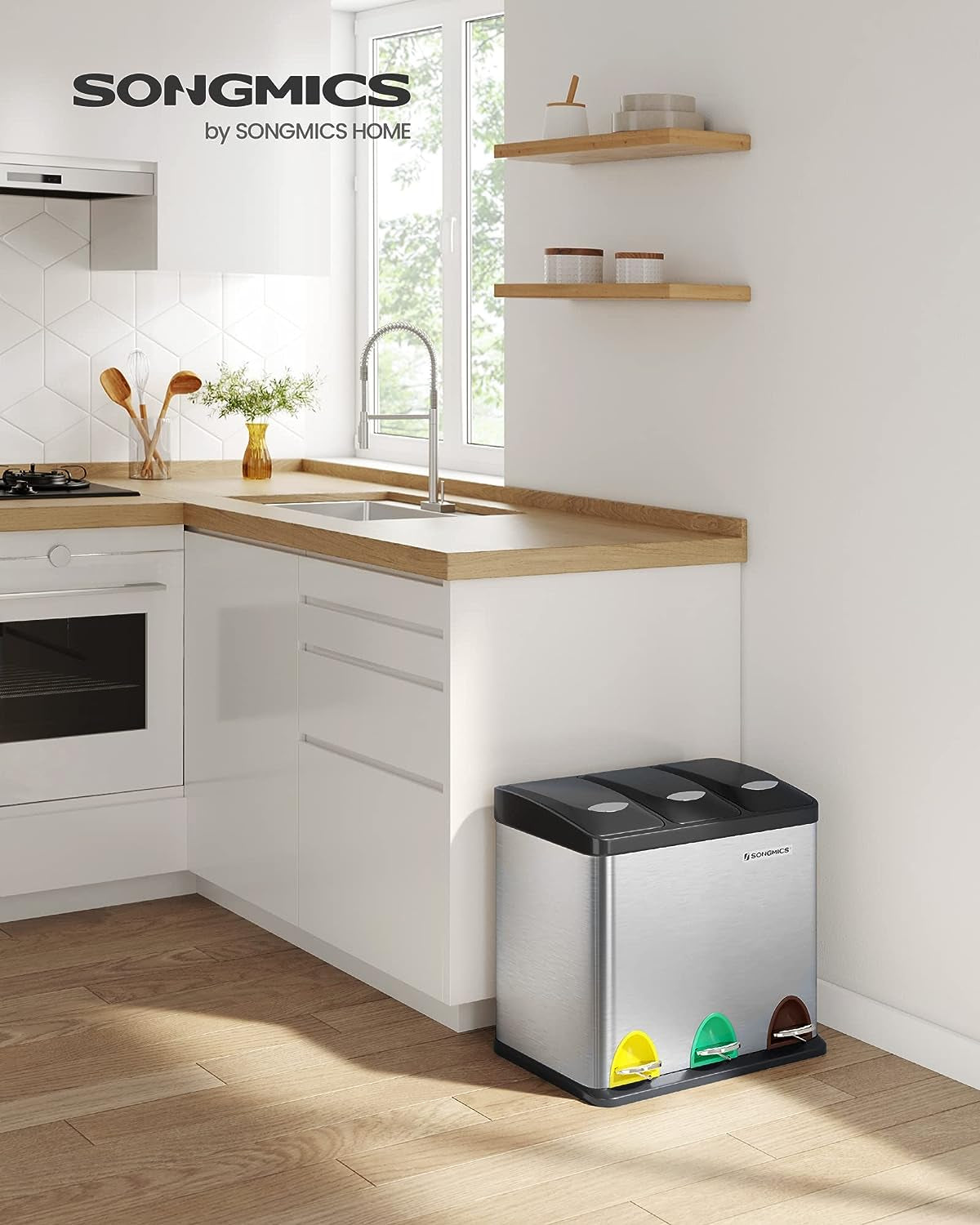 SONGMICS koš za ločevanje odpadkov 24L, LTB24L