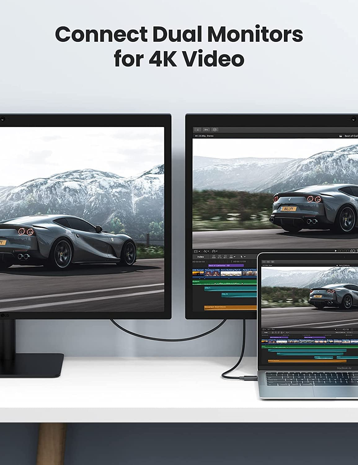 UGREEN 100W Thunderbolt 4 USB-C 8K kabel 0,8M