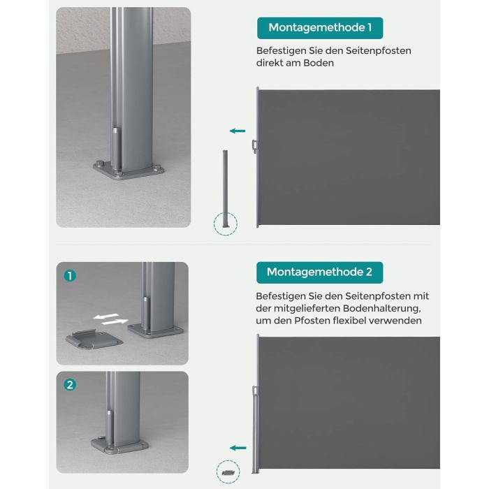 SONGMICS Stranski senčnik 160 x 350 cm antracit, GSA165G02