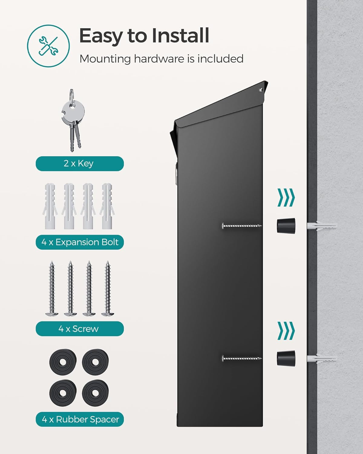 SONGMICS poštni nabiralnik GMB031B02