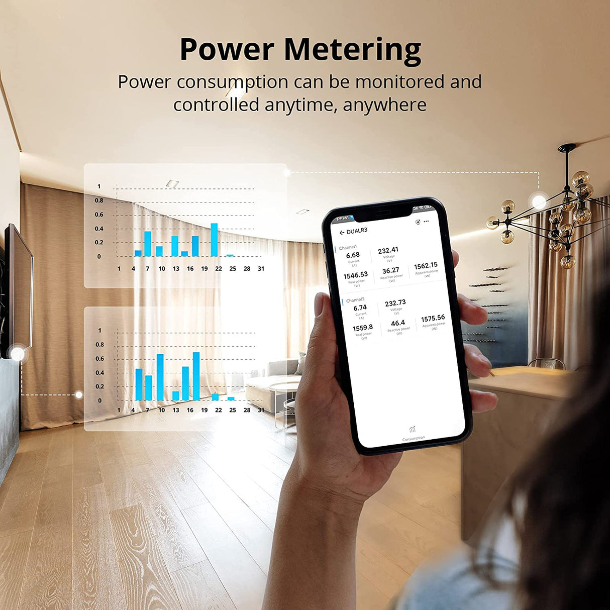 SONOFF pametno stikalo Wi-Fi 2-kanalni, nadzor motorja za rolete DUAL3LITE