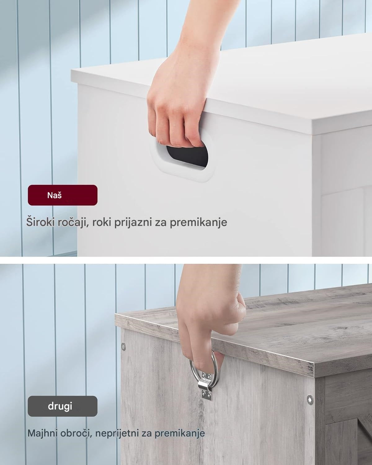 VASAGLE večnamenska klop s shranjevalnim prostorom 40 x 76 x 48 cm, bela