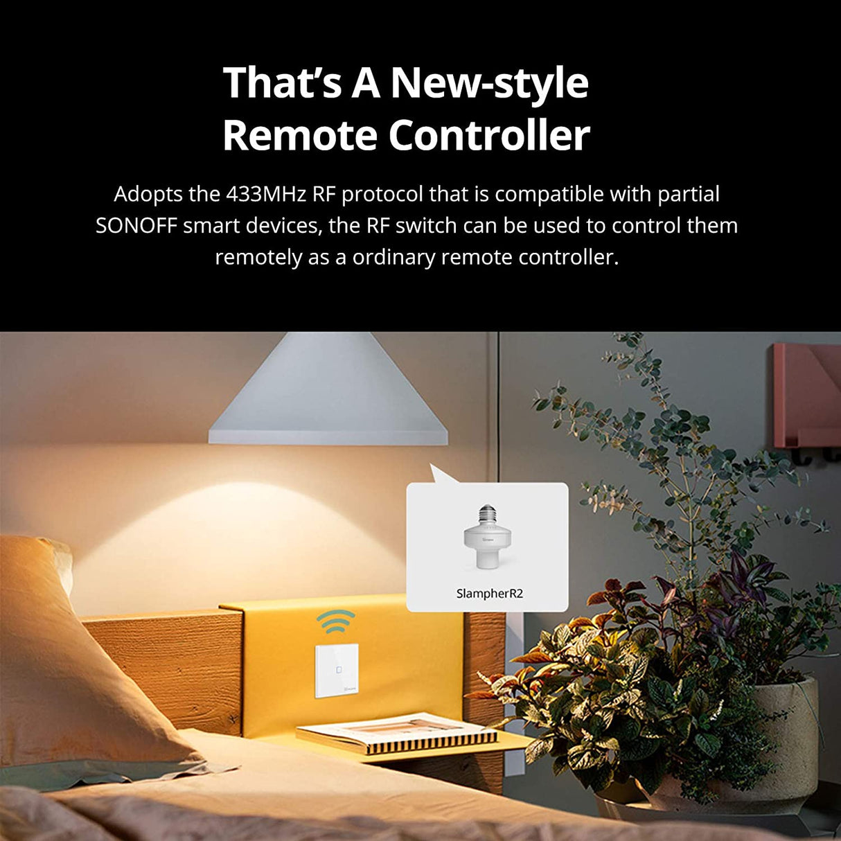 SONOFF brezžično pametno stensko stikalo 433MHz dvojno T2EU3C-RF