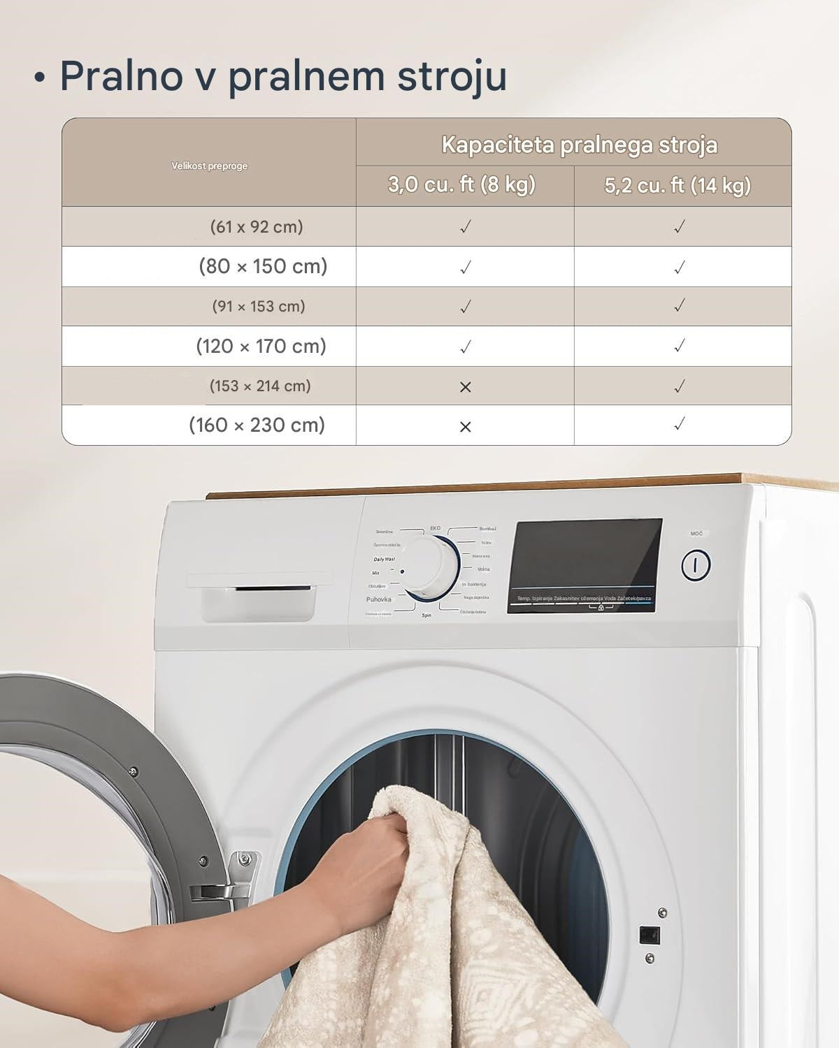 SONGMICS HOME Nedrseča preproga v barvi kapučina
