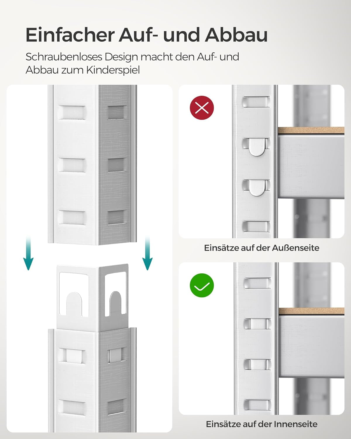 SONGMICS Regal 30 x 75 x 150 cm rjavo-srebrn,-GLR030E01
