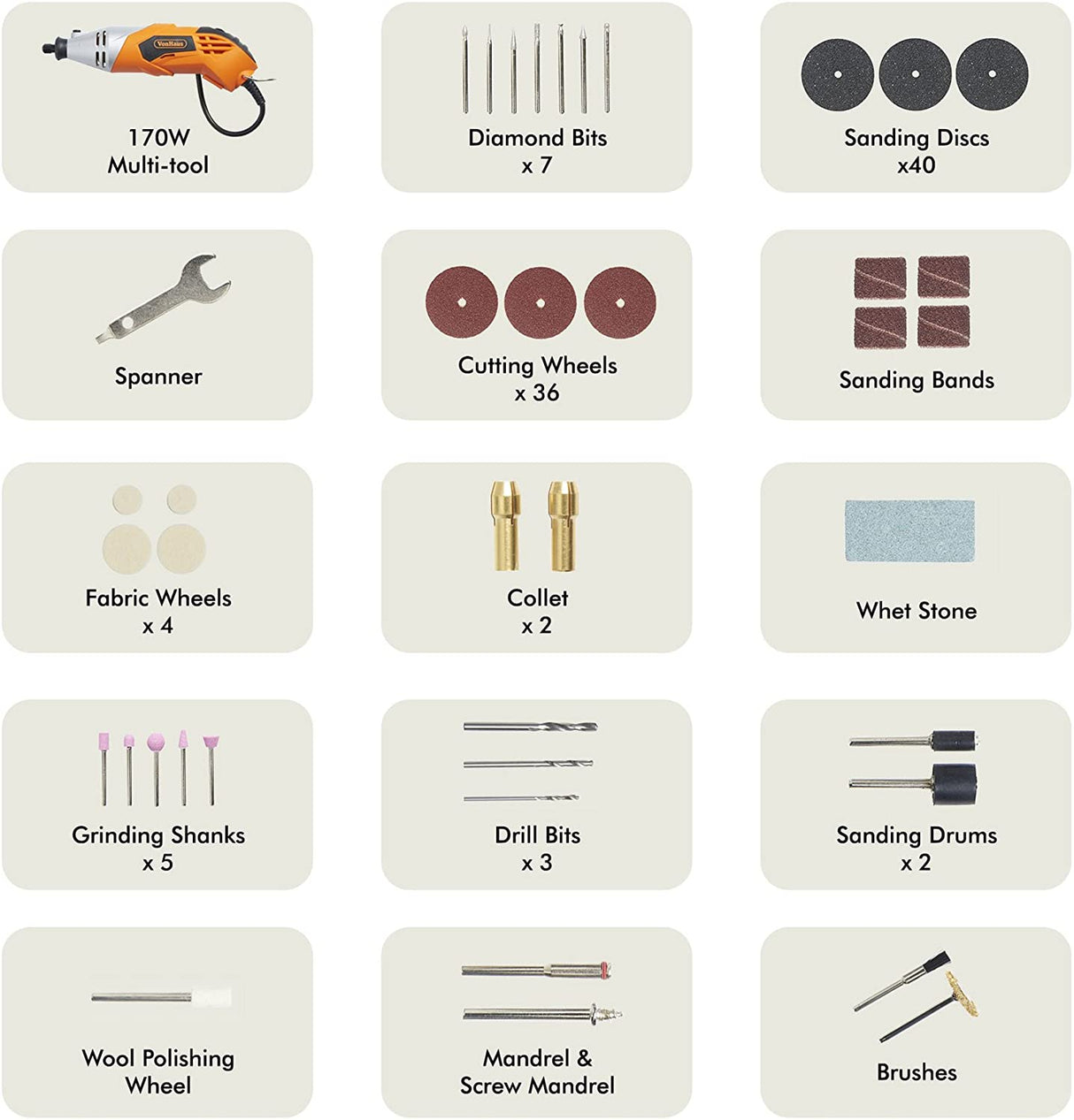 VonHaus večnamensko orodje 120-delni set 3515153