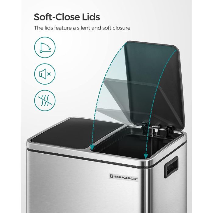 SONGMICS koš za ločevanje odpadkov 2x15L, LTB30H