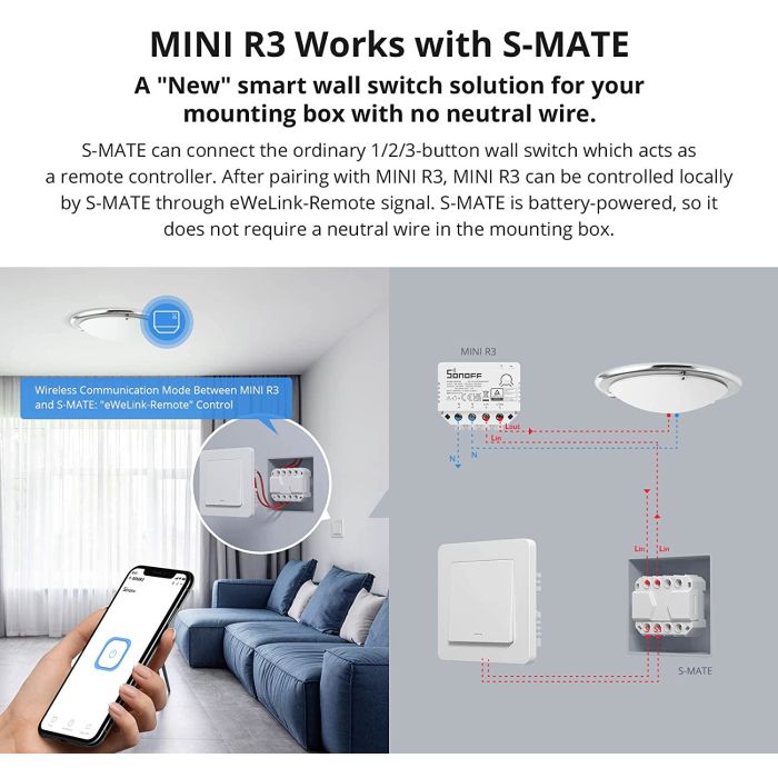 SONOFF pametno stikalo za uporabo z MINI R3