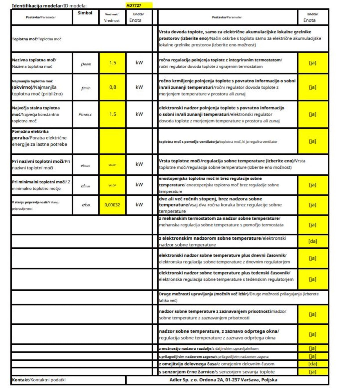 Adler Keramični grelnik LCD z daljinskim upravljalnikom AD 7727