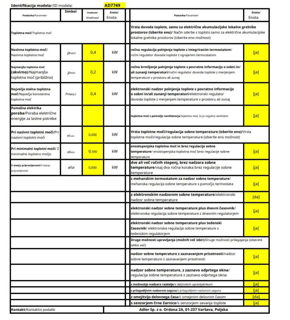 Adler Thermofan - prenosni grelnik 1500w AD 7749