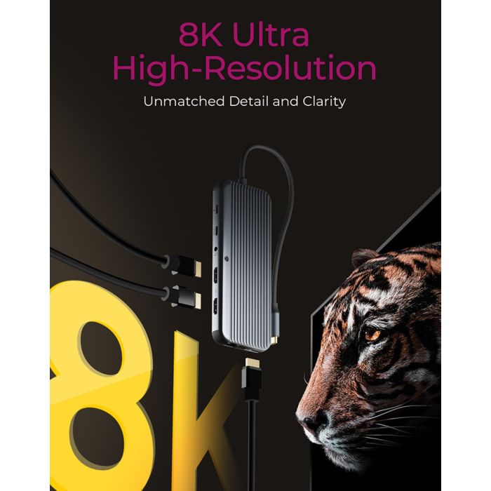 Icybox IB-DK4060-CPD priključna postaja s trojnim video izhodom